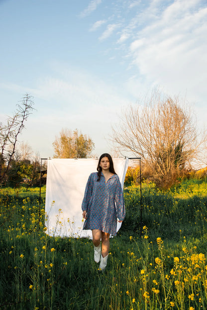 Vestido Saira- BLUE FLOWERS